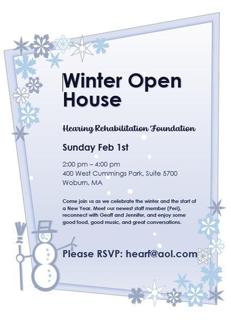 Hearing Rehab Foundation Open House Flyer